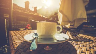 Kaffekopp på kafe.