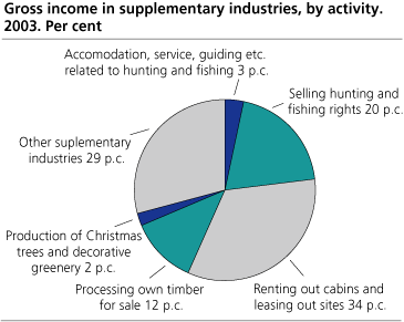 Gross income in supplementary industries, by activity. 2003. Per cent
