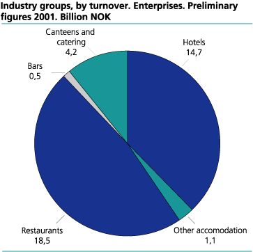 Industry groups, by turnover. Enterprises. Preliminary figures 2001