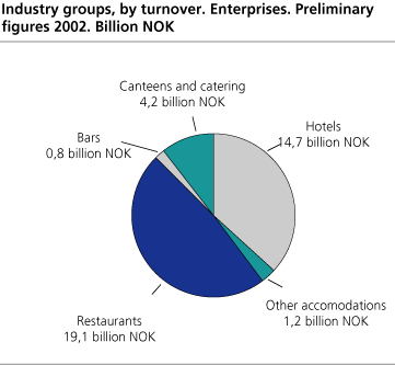 Industry groups, by turnover. Enterprises. Preliminary figures 2002. Billion NOK