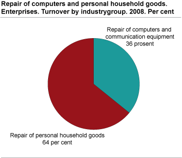 Repair of computers and personal household goods. Enterprises. Turnover by industry group. 2008. 