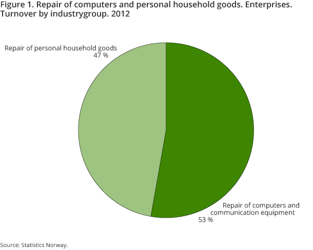 Figure 1. Repair of computers and personal household goods. Enterprises. Turnover by industrygroup. 2012