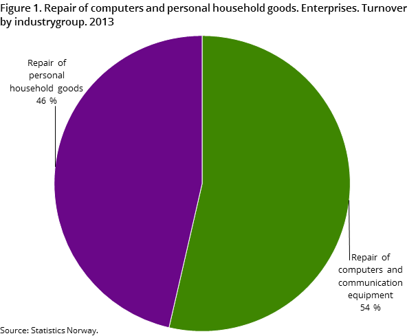 Figure 1. Repair of computers and personal household goods. Enterprises. Turnover by industrygroup. 2013